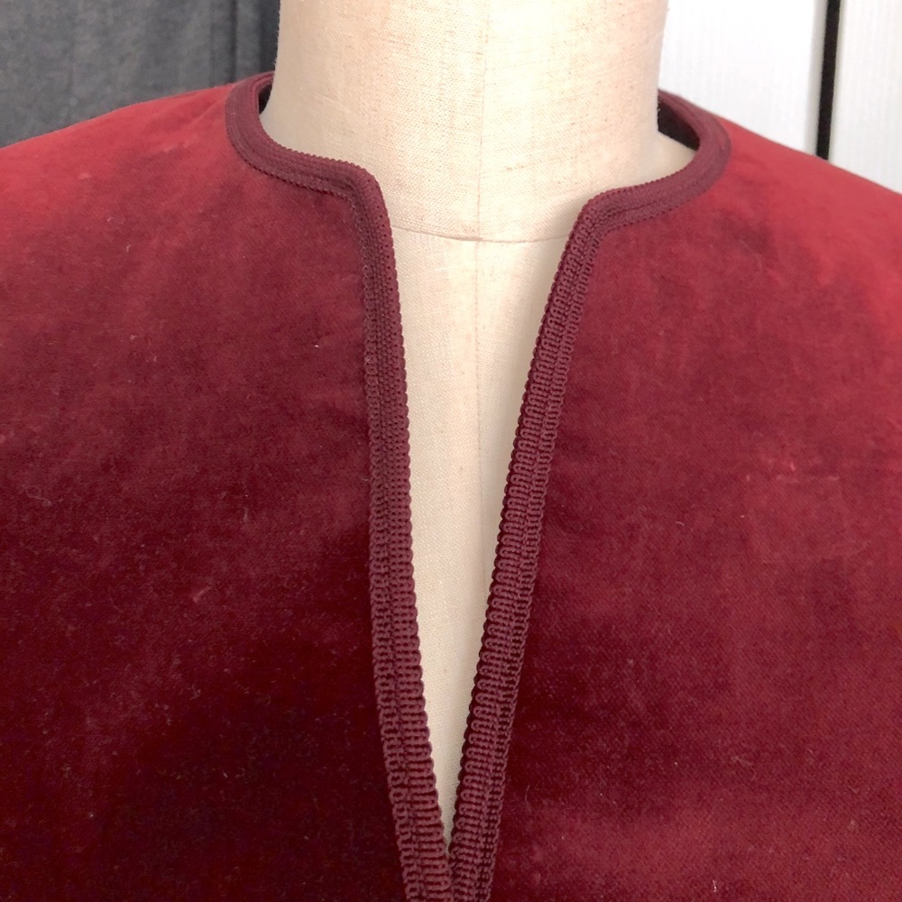 Jaeger Velour Cropped Jacket Buttons Sz 6 Red - Picture 5 of 10